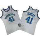 Men's Dallas Mavericks #41 Dirk Nowitzki White 1998 Throwback Swingman Jersey