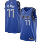 Men's Dallas Mavericks #77 Luka Doncic Blue Icon Heat Press Jersey