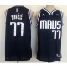 Men's Dallas Mavericks #77 Luka Doncic Navy 2022 Statement Icon Sponsor Swingman Jersey