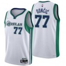 Men's Dallas Mavericks #77 Luka Doncic White 2022 City Diamond 75th Icon Hot Press Jersey