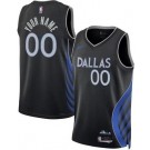 Men's Dallas Mavericks Custom Black 2025 City Heat Press Jersey