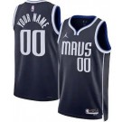 Men's Dallas Mavericks Custom Navy Statement Heat Press Jersey