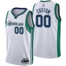 Men's Dallas Mavericks Custom White 2022 City Diamond 75th Icon Hot Press Jersey
