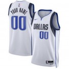 Men's Dallas Mavericks Custom White Icon Heat Press Jersey