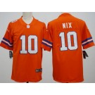 Men's Denver Broncos #10 Bo Nix Limited Orange Throwback Vapor Jersey