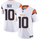 Men's Denver Broncos #10 Bo Nix White Limited White 2024 FUSE Vapor Jersey