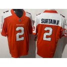 Men's Denver Broncos #2 Patrick Surtain II Limited Orange Thanksgiving Fashion FUSE Vapor Jersey