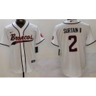 Men's Denver Broncos #2 Patrick Surtain II Limited White Fashion Baseball Jersey