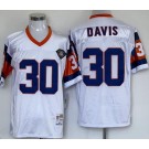 Men's Denver Broncos #30 Terrell Davis White 75th Throwback Jersey