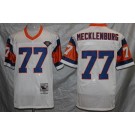Men's Denver Broncos #77 Karl Mecklenburg White 1994 Throwback Jersey