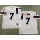 Men's Denver Broncos #7 John Elway White 1994 Throwback Jersey