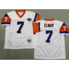 Men's Denver Broncos #7 John Elway White 75th 1994 Throwback Jersey
