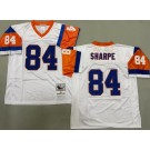 Men's Denver Broncos #84 Shannon Sharpe White 1994 Throwback Jersey