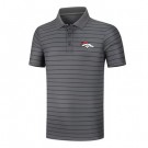 Men's Denver Broncos Anthracite Collection Striped Performance Pique Polo