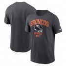 Men's Denver Broncos Anthracite Helmet Essential T Shirt
