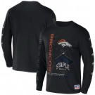 Men's Denver Broncos Black NFL x Staple World Renowned Long Sleeve T Shirt