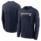 Men's Denver Broncos Black Sideline Infograph Lock Up Performance Long Sleeve T Shirt