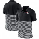 Men's Denver Broncos Black Stripes Patchwork Polo