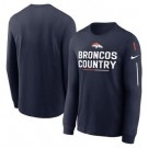 Men's Denver Broncos Black Team Slogan Long Sleeve T Shirt