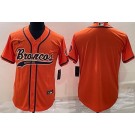 Men's Denver Broncos Blank Orange Baseball Jersey