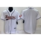Men's Denver Broncos Blank White Baseball Jersey