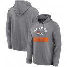 Men's Denver Broncos Gray No Time Off Raglan Pullover Hoodie
