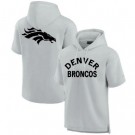 Men's Denver Broncos Gray Super Soft Fleece Short Sleeve Hoodie
