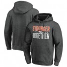 Men's Denver Broncos Heather Charcoal Stronger Together Printed Pullover Hoodie 0842