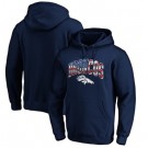 Men's Denver Broncos Navy Banner Wave Printed Pullover Hoodie 0745