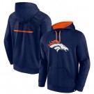 Men's Denver Broncos Navy Defender Evo Pullover Hoodie