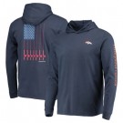 Men's Denver Broncos Navy Gray Vineyard Vines Hoodie Long Sleeve T Shirt