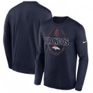 Men's Denver Broncos Navy Icon Legend Performance Long Sleeve T-Shirt