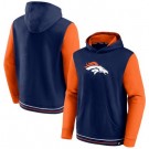 Men's Denver Broncos Navy Orange Block Party Pullover Hoodie