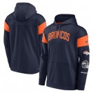 Men's Denver Broncos Navy Orange Sideline Arch Jersey Performance Pullover Hoodie
