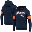 Men's Denver Broncos Navy Sideline Arch Jersey Performance Pullover Hoodie
