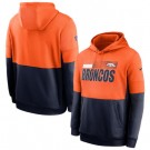 Men's Denver Broncos Orange Navy Sideline Impact Lockup Performance Pullover Hoodie