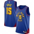 Men's Denver Nuggets #15 Nikola Jokic Blue 2022 Statement Icon Heat Press Jersey