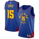 Men's Denver Nuggets #15 Nikola Jokic Blue Statement Heat Press Jersey