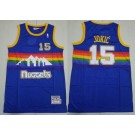 Men's Denver Nuggets #15 Nikola Jokic Blue Throwback Swingman Jersey