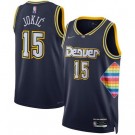 Men's Denver Nuggets #15 Nikola Jokic Navy City Diamond 75th Icon Hot Press Jersey