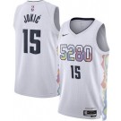 Men's Denver Nuggets #15 Nikola Jokic White 2024 City Heat Press Jersey