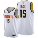 Men's Denver Nuggets #15 Nikola Jokic White Icon Hot Press Jersey