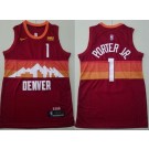 Men's Denver Nuggets #1 Michael Porter Jr Red City Icon Sponsor Swingman Jersey