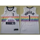 Men's Denver Nuggets #1 Michael Porter Jr White City Icon Sponsor Swingman Jersey