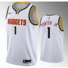 Men's Denver Nuggets #1 Michael Porter Jr White Icon Hot Press Jersey