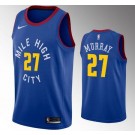 Men's Denver Nuggets #27 Jamal Murray Blue Statement Icon Hot Press Jersey