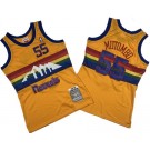 Men's Denver Nuggets #55 Dikembe Mutombo Yellow 1991 Throwback Swingman Jersey
