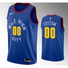 Men's Denver Nuggets Custom Blue Statement Icon Hot Press Jersey