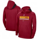 Men's Denver Nuggets Red Spotlight On Court Practice Performance Pullover Hoodie