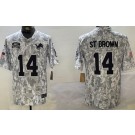 Men's Detroit Lions #14 Amon Ra St Brown Limited Arctic Camo 2024 Salute to Service Jersey